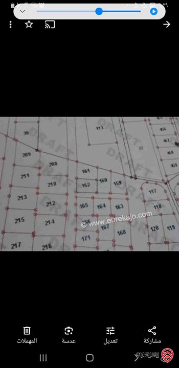 قطعة أرض مساحة 518م للبيع في السلط نقب دبور