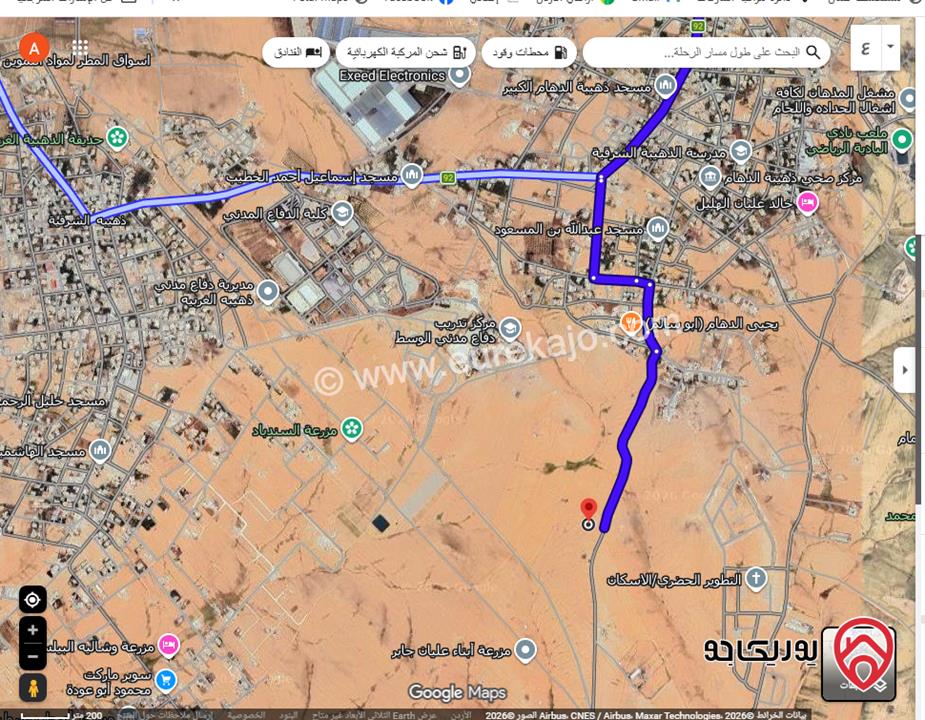 قطعة أرض مساحة 15 دونم للبيع في عمان - الذهيبة قريبة من كلية الامير حسين