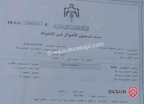 قطعة أرض مساحة 523م للبيع في الزرقاء الجديدة - البتراوي الجنوبي