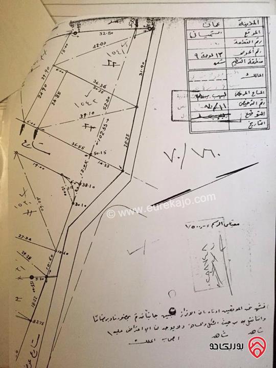 أرض مساحة 780م للبيع في عمان - الشميساني 