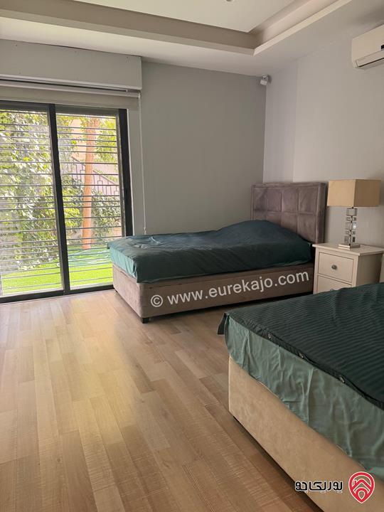 شقة فاخرة مفروشة طابق أرضي مساحة 123م للايجار في عمان - عبدون