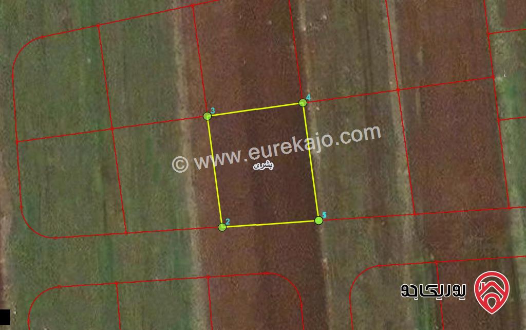 قطعة ارض مساحة 664م للبيع في اربد - بشرى شرق اشارة بردى بالقرب من مدرسة فاطمة بنت اليمان