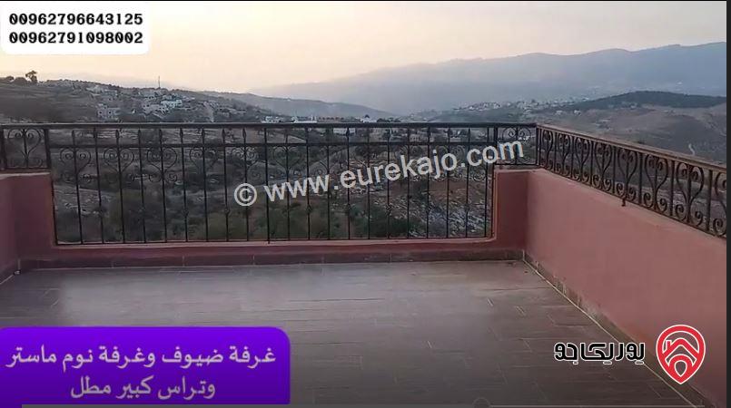 مزرعة مساحة الأرض 3500م والبناء طابقين دوبلكس 200م ومسبح للبيع في جرش - المصطبة