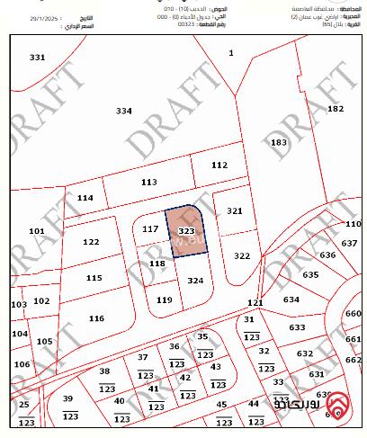 أرض مساحة 840م للبيع في عمان - بدر الجديدة