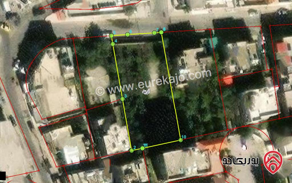 قطعة ارض مساحة 1100م للبيع في اربد - شمال شارع الهاشمي 
