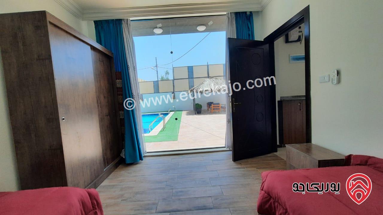 شاليه مساحة الأرض 527م والبناء 122م للبيع في البحر الميت منطقة الجوفة