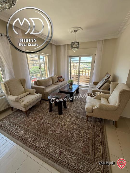 شقة مفروشة للايجار في عمان - ام السماق مساحة 150م طابق ثاني تشطيبات وفرش سوبر ديلوكس اطلالة جميلة بسعر مميز