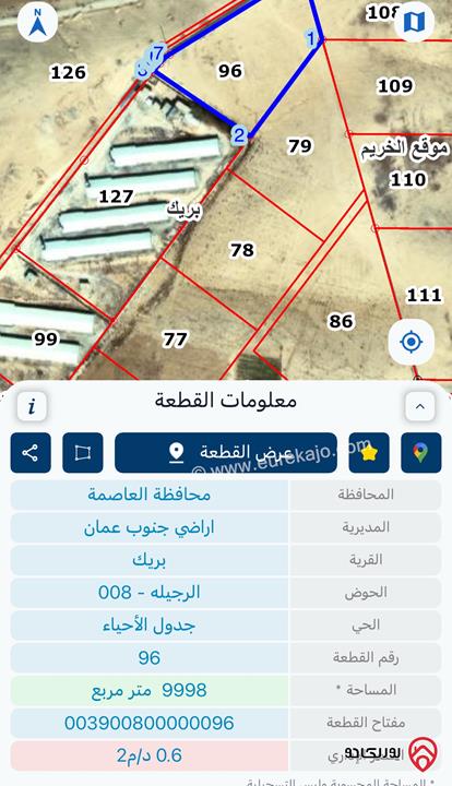 أرض مساحة 10 دونم للبيع من أراضي جنوب عمان - بريك
