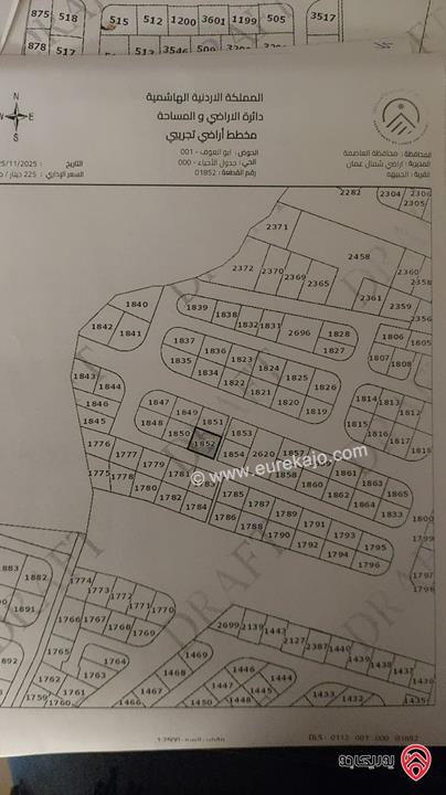 ارض مساحة 529م للبيع في عمان - الجبيهة 