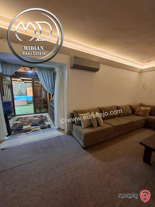 شقة شبه ارضي مفروشة للايجار في عمان - ام السماق مساحة 170م مع ترس وحديقة 150م تشطيبات سوبر ديلوكس بسعر مميز