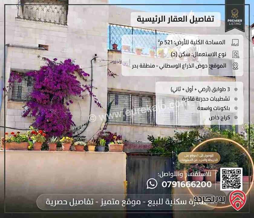 عمارة سكنية 5 شقق على أرض 530م للبيع في عمان - حي نزال الذراع الوسطاني