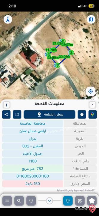 قطعة ارض مشتركة مساحة 391م للبيع في عمان - شفابدران