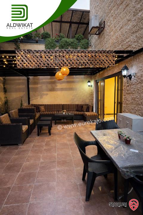 شقة شبه ارضي مفروشه للايجار في عمان - عبدون مساحة داخليه 186م والحديقة 100م موقع مميز تصلح للسفارات والهيئات الدبلوماسية