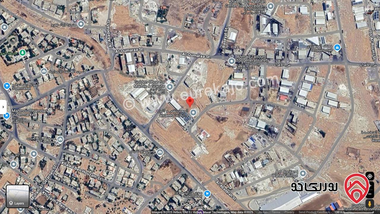 أرض صناعية مساحة 1161م  للبيع في عمان - الجويدة صناعات خفيفة بأحكام خاصة