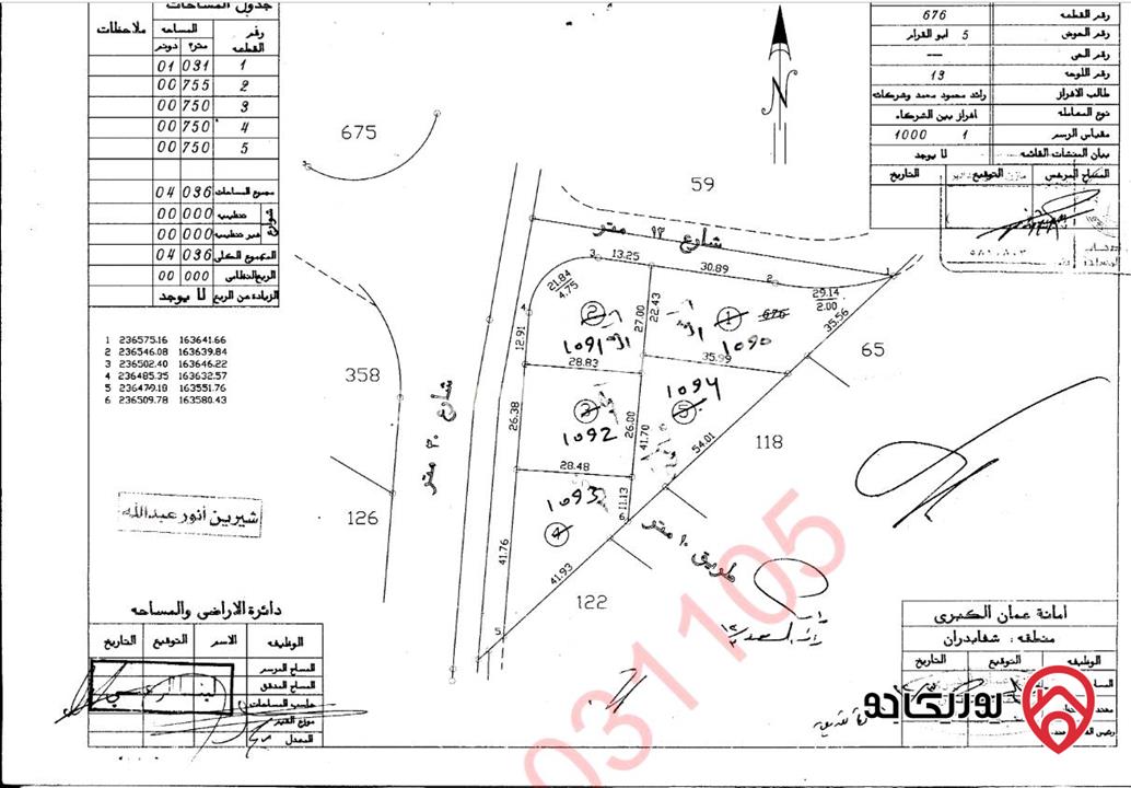 قطعة أرض مميزة مساحة 750م للبيع في عمان - شفابدران 