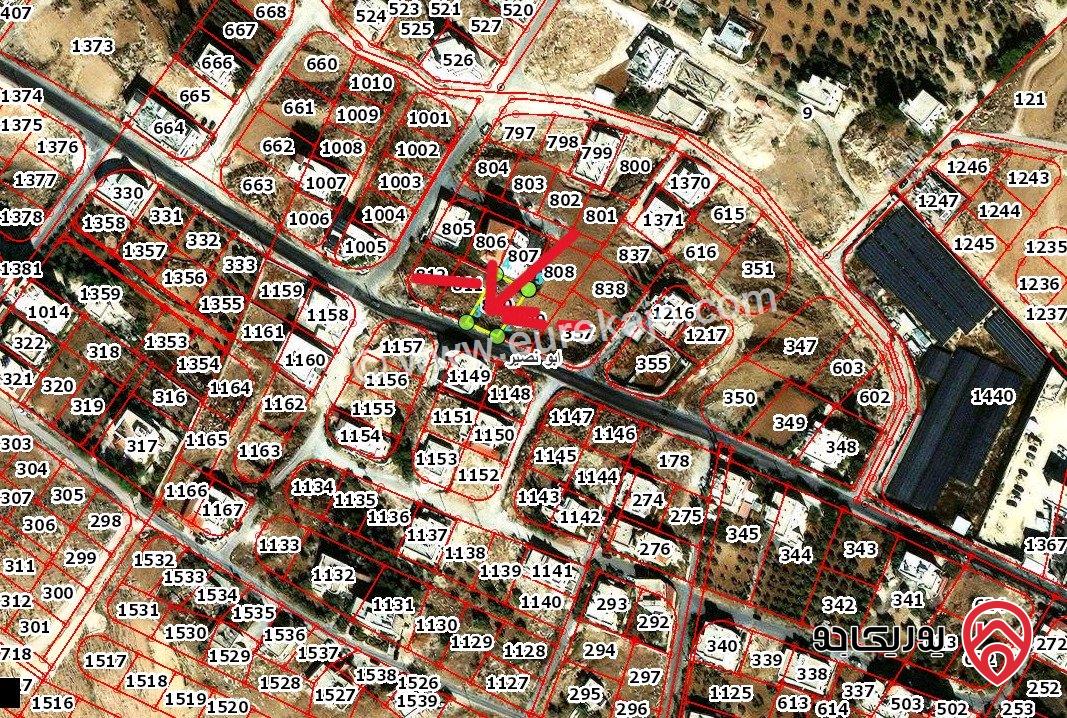 قطعة ارض مساحة 496م للبيع في عمان - أبو نصير قريبة من شارع الأردن واجهة على الشارع بسعر لقطة