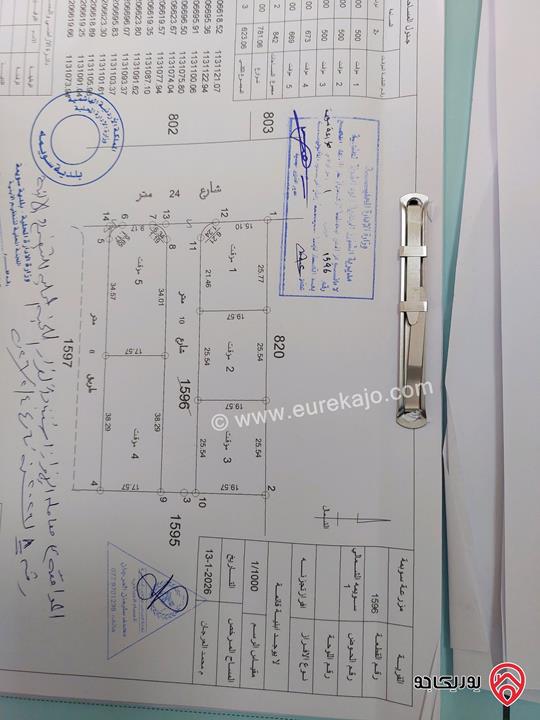 قطعة ارض مساحة 500م سكن ج للبيع في البحر الميت - السويمة