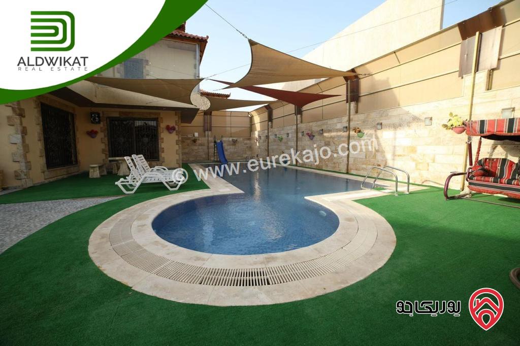 شاليه للبيع في منتجع البحيره / البحر الميت مساحة البناء 366م ومساحة الارض 580م ومساحة الحديقة 200م