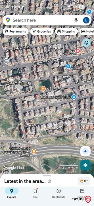 قطعة أرض مساحة 1360م للبيع في عمان - دير غبار