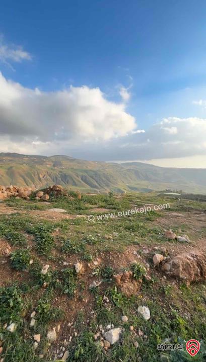 ارض مساحة 5 دونم و 500م للبيع من أراضي غرب عمان - البحاث مطلة على الجبال والبحر الميت ومرتفعة