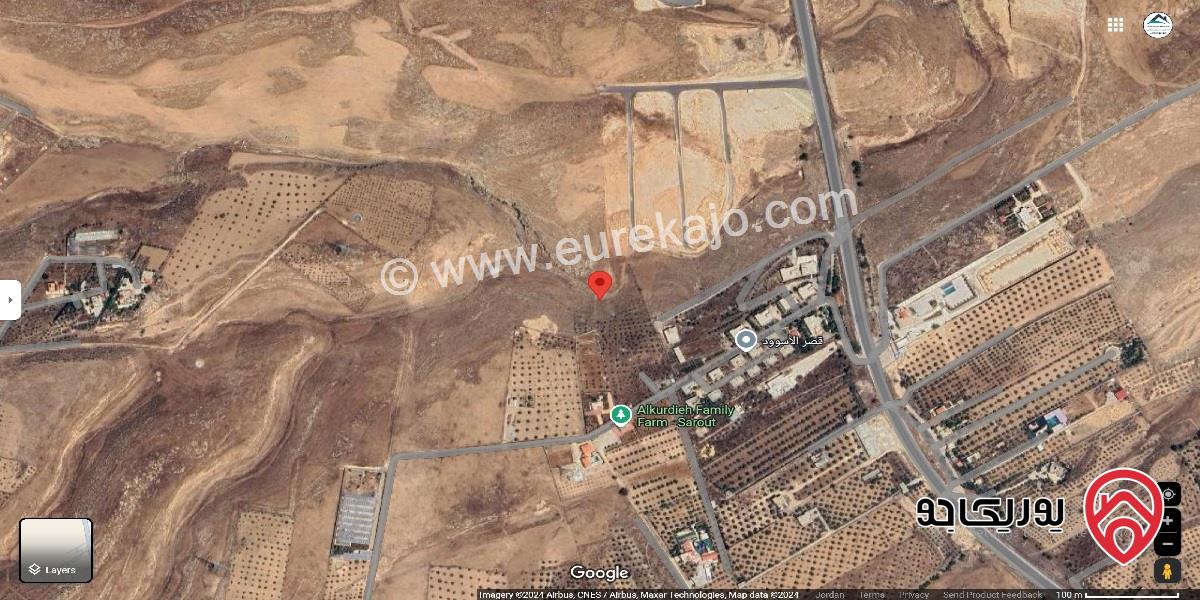 أرض للبيع المساحة 3399.3 متر مربع في الزرقاء - صروت حوض- خشيبه الشمالي