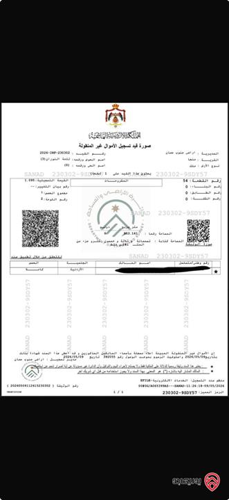 قطعة أرض مساحة 953م للبيع في عمان - شارع منجا الرئيسي 