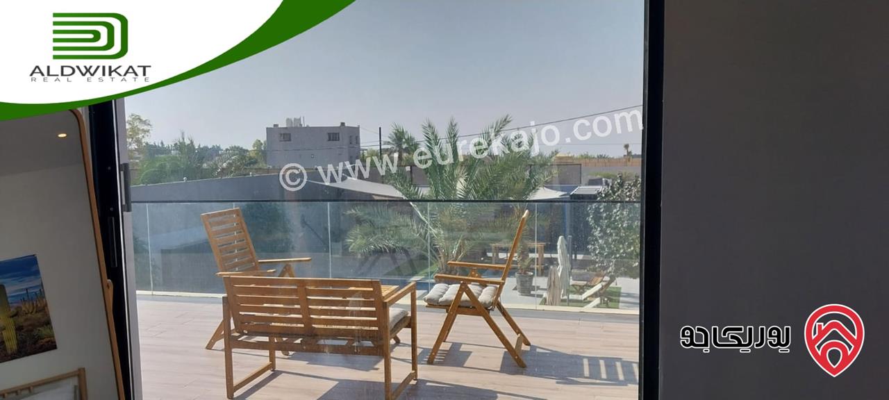 شالية للبيع في الغورمنتجع البحيرة البحر الميت مساحة البناء 200م ومساحة الارض 660م ومساحة الحديقة 300م