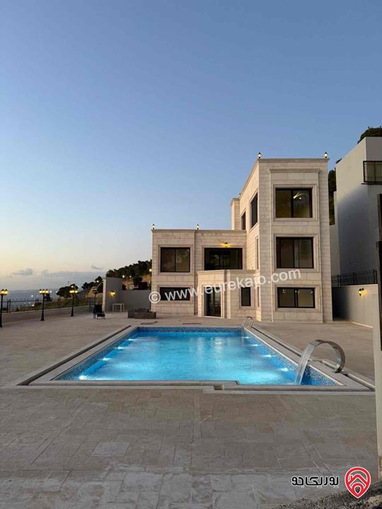 ڤيلا فاخرة مساحة 800م على أرض 3400م للبيع أو للإيجار في السلط بإطلالة على الغرب