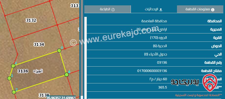 قطعة أرض تجاري مساحة 368 م للبيع في عمان - الجيزة