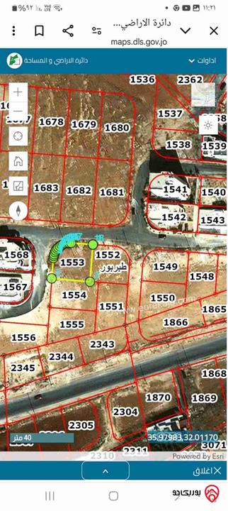 قطعة أرض مساحة 503م  للبيع في عمان - طبربور الديوان الثاني مرتفعة ومطلة على شارعين بسعر لقطة