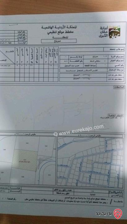 قطعة أرض مساحة 1007م للبيع في عمان - الكمالية سلطاني السلط منطقة فلل وقصور 