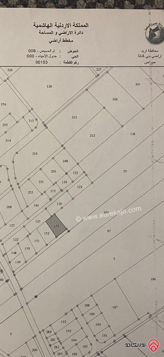 أرض مساحة 769م للبيع في اربد - أراضي بني كنانة - حبراص