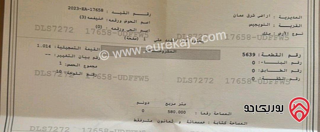 قطعة ارض مساحة 596م للبيع في عمان - الهاشمي الشمالي مطلة على شارع الجيش