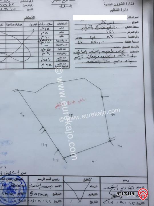 قطعتان أرض مساحة 112 دونم للبيع في السلط