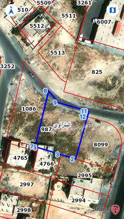قطعة ارض مساحتها 1085م للبيع في الزرقاء الجديدة حي البتراوي الجنوبي شارع المصفاة
