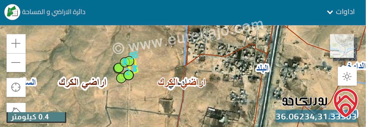 قطعة أرض مساحة 9 دونم و 425م للبيع في الدامخي حوض السقا 2 صالحة للزراعة و البناء