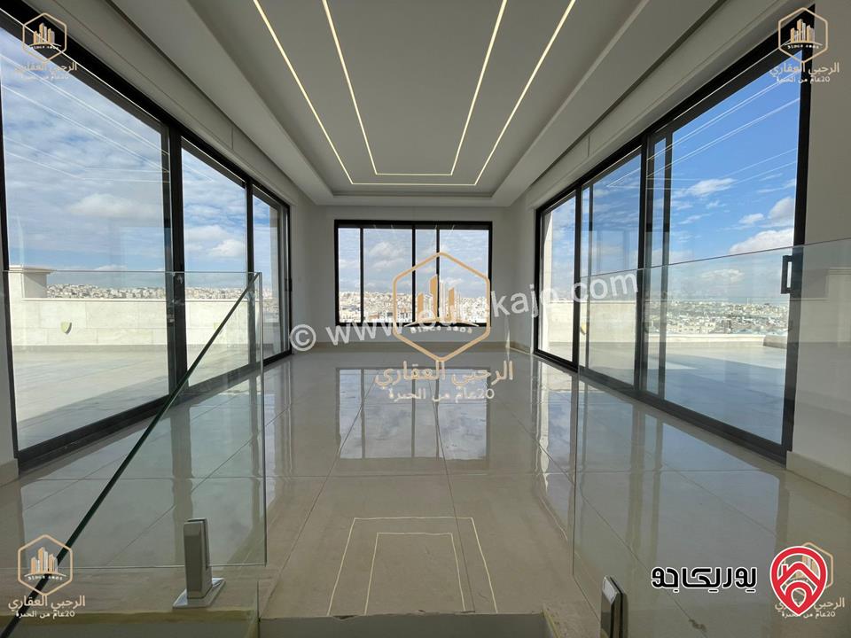 شقة سوبرديلوكس جديد لم يسكن طابق ثالث مع رووف مساحة 280م للايجار في عمان - الشميساني