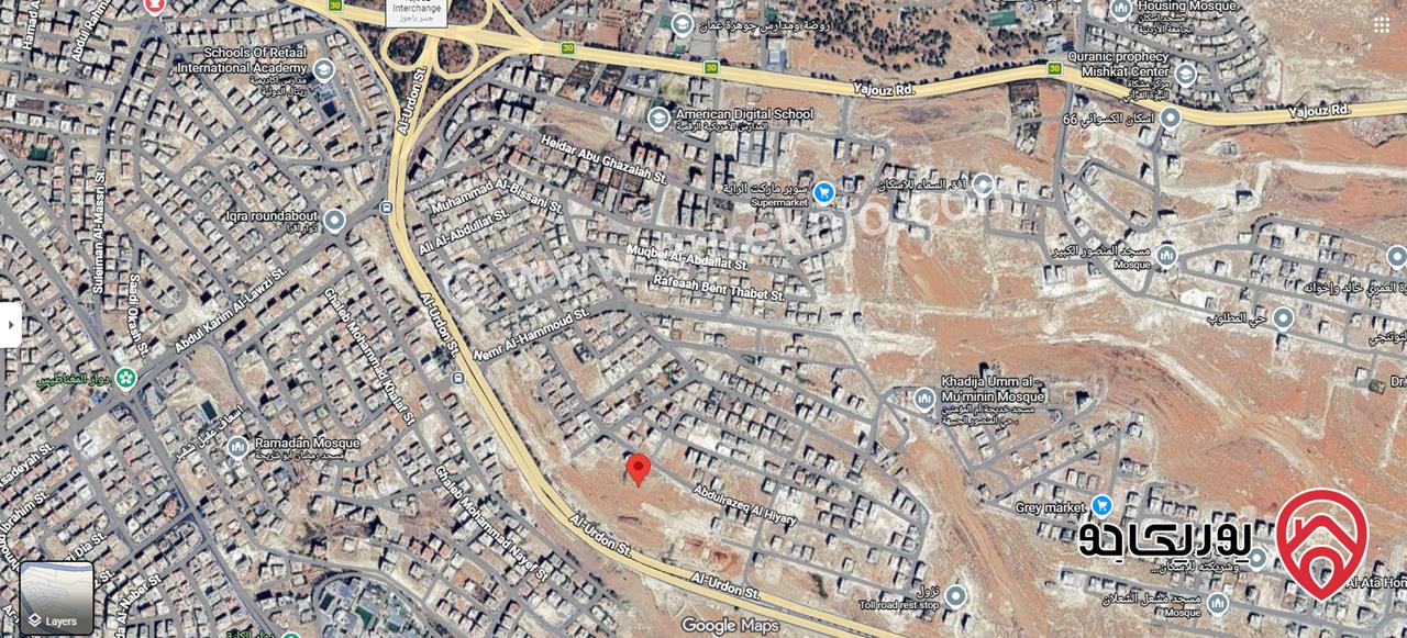 قطعة ارض مساحة 750م للبيع في عمان - الجبيهة حي المنصور