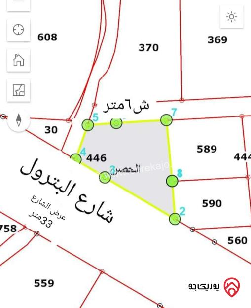 قطعة أرض على شارعين مساحة 739م للبيع في اربد - الحصن	