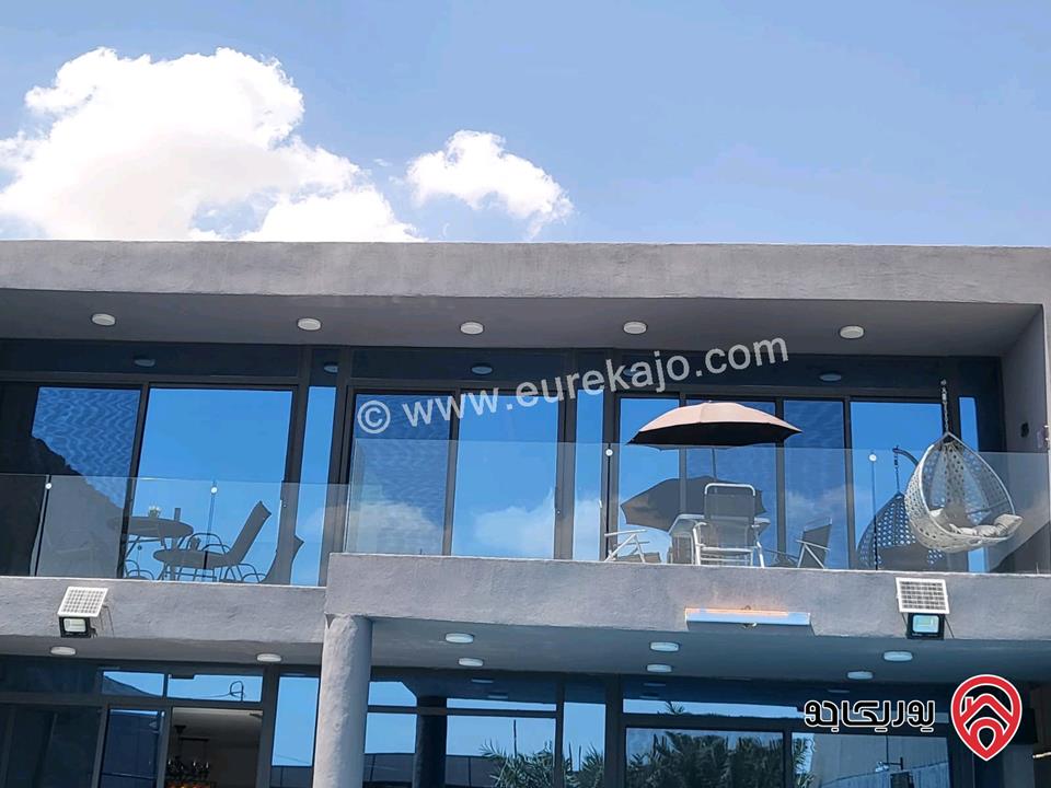 شاليه مميز مساحة 190م على أرض 288م للبيع بمواصفات مميزة في البحر الميت - جوفة الكفرين