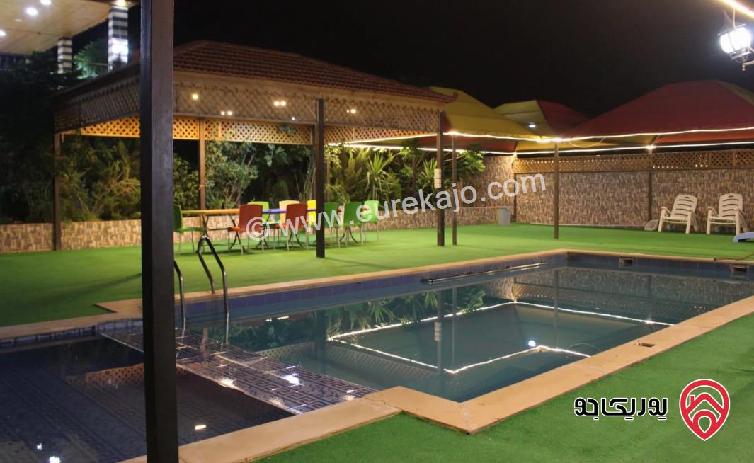 مزرعتان مساحة بنائهم 390م على نفس قطعة الأرض مساحتها 4500م للبيع في جرش  - دحل