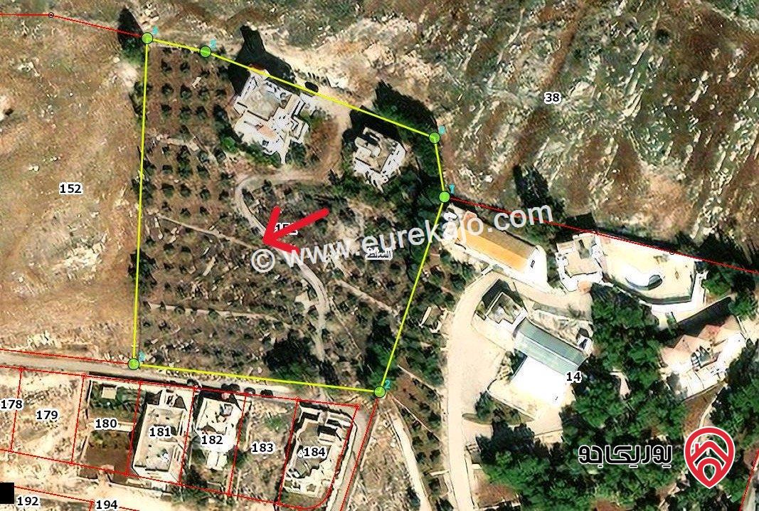 ارض مساحة 5 دونم للبيع من أراضي السلط واجهة على شارع 20م بجانب مخيم الحسين للشباب