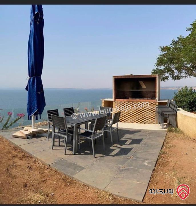 شقة مميزة مفروشة فرش كامل مساحة 155م مع اطلالة خلابة على البرك والبحر للبيع داخل منتجع سمارة البحر الميت