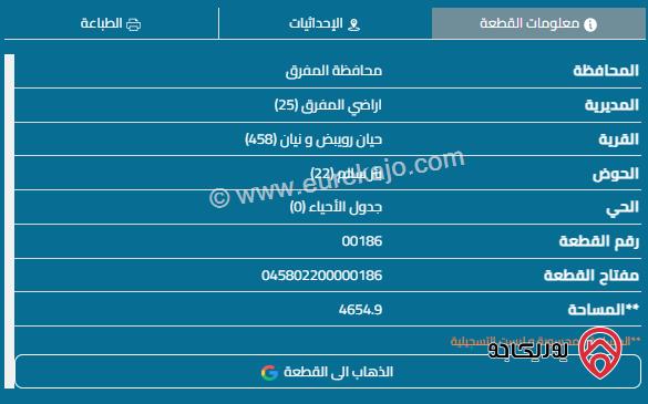 قطعة أرض زراعية على شارعين مساحة 4655م للبيع في المفرق - بلعما 