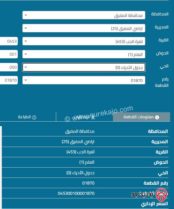 قطعه ارض مساحة 504م للبيع في المفرق