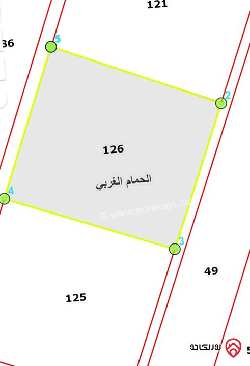 قطعة ارض مساحة 9 دونم و 777م للبيع في عمان - منطقة زيزيا - الحمام الغربي - الشموط الشمالي 