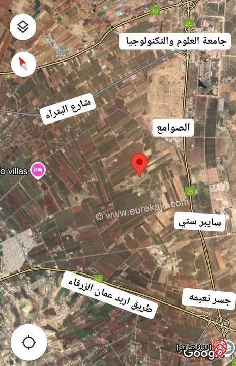 ارض مساحة 4600متر للبيع في اربد - الحصن ام الابار الشرقية قيد الافراز لاخر السنه سعر المتر 25 دينار