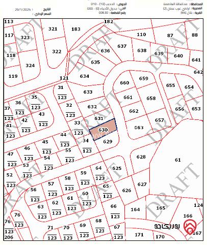 أرض مساحة 488م للبيع في عمان - بدر الجديدة