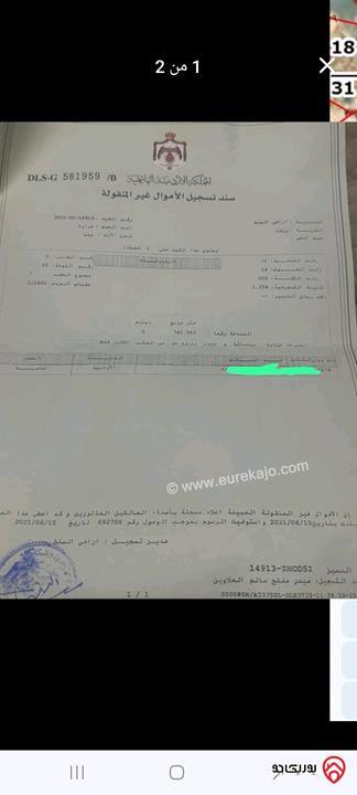 قطعة ارض مساحة 760م للبيع في السلط يرقا بسعر مغري 