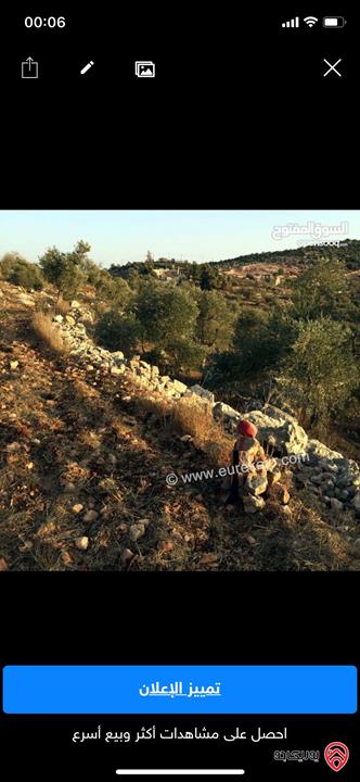 قطعة ارض مميزة مساحة 6 دونم و 139م للبيع في عجلون مطلة على جبال فلسطين مفروزة من المالك مباشرة